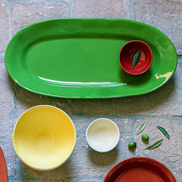 Vietri Cucina Fresca Narrow Oval Platter - Sage