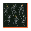 Caspari Dancing Skeletons Paper Cocktail Napkins in Black - 20 Per Package