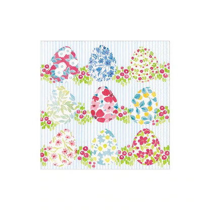 Caspari Luncheon Napkins: Floral Easter Eggs