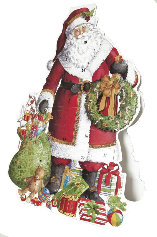 Caspari Advent Calendar: Standing Santa- 3D Die-Cut