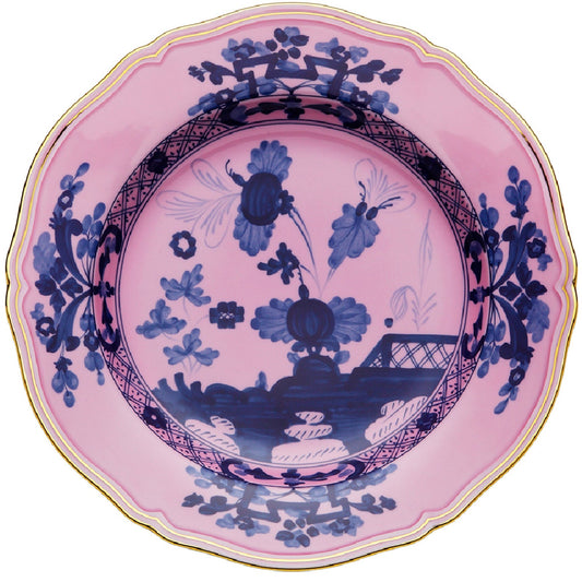 Ginori 1735 Oriente Italiano Charger Plate with Gold Trim - Azalea