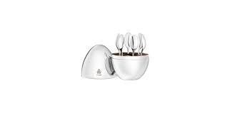 Christofle Mood Coffee 6-Piece Espresso Spoon Set in Egg Chest, Silver-Plated