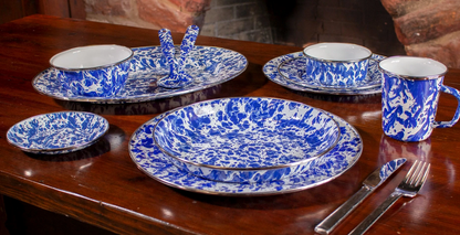 Golden Rabbit Cobalt Swirl Serving Bowl