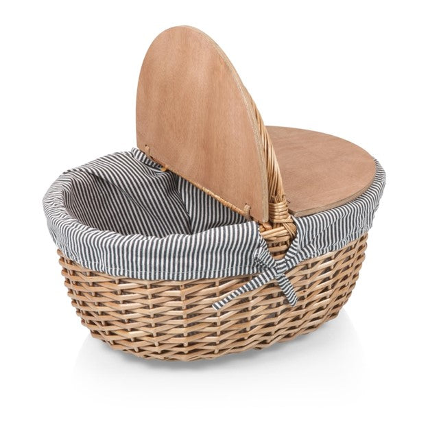 Picnic Basket: Country with Blue & White Stripes
