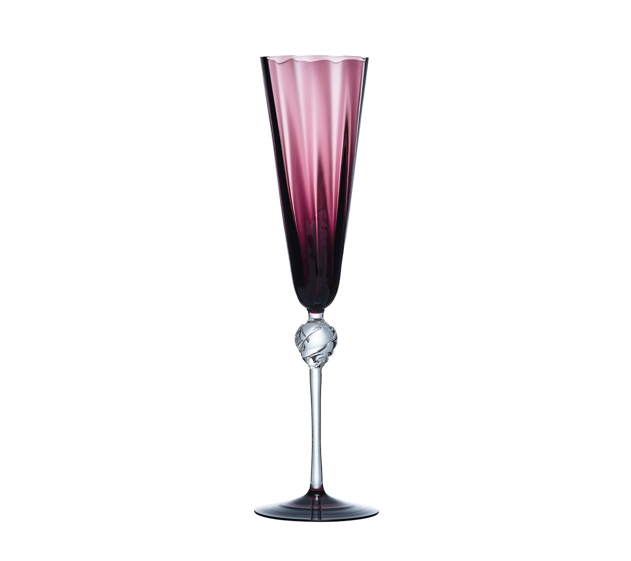 Kim Seybert Glass: Daphne Flute in Amethyst, Set of 4