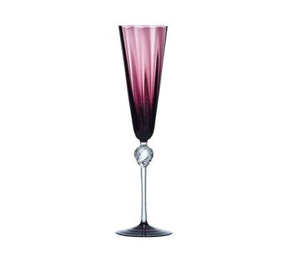 Kim Seybert Glass: Daphne Flute in Amethyst, Set of 4