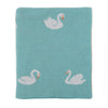 Darzzi Swan Knitted Baby Blanket Aqua