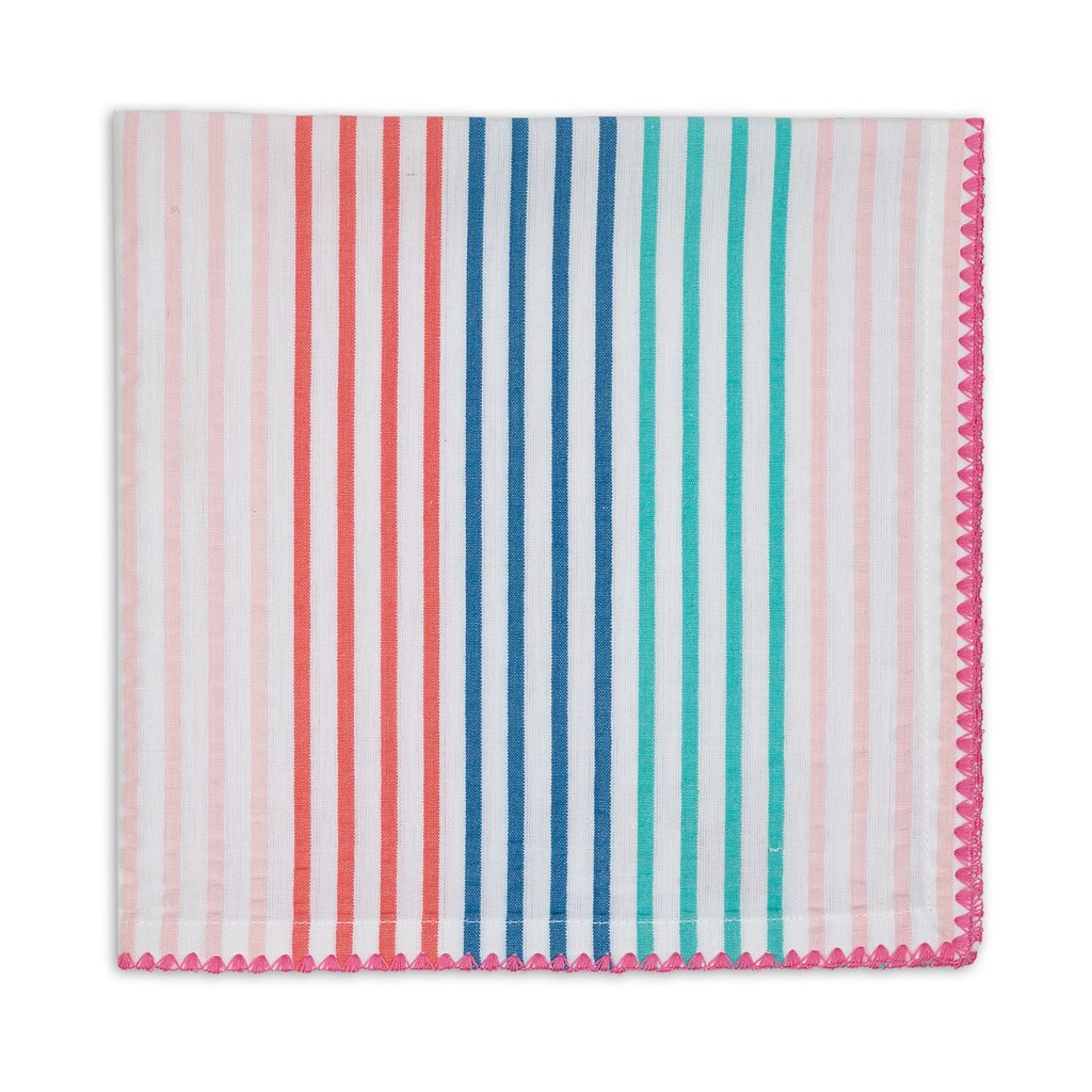 Design Imports Easter Seersucker Stripe Embellished Napkin
