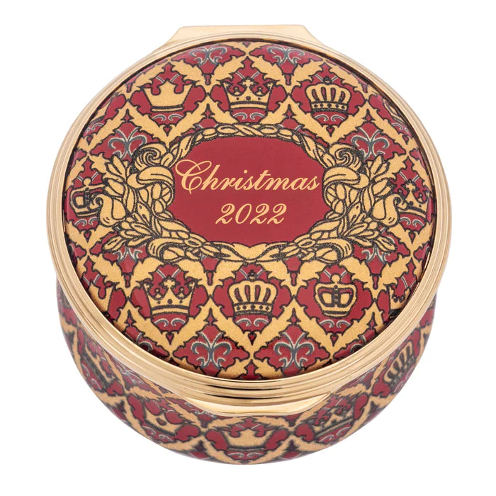 Halcyon Days Enamel Box - Merry Wreath