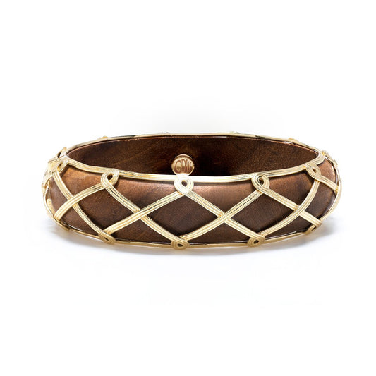Capucine De Wulf Earth Goddess Hinged Bangle, Teak