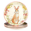 Easter Garden Bunny Dinner Plates Set of 4