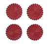 Kim Seybert Drink Coasters: Baccarat Etoile in Red, Set of 4