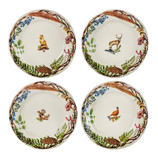 Juliska Forest Walk Dessert/Salad Plate, Assorted Set of 4