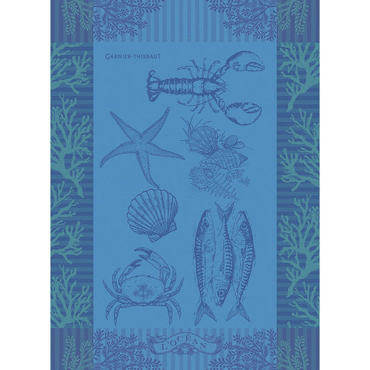 Garnier Thiebaut L'Ocean Bleu Kitchen Towel 22" x 30"