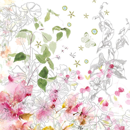 Garnier Thiebaut Jardin Sauvage Blanc Napkin 18" x 18"