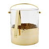 Gold Hammered Ice Bucket with Tongs