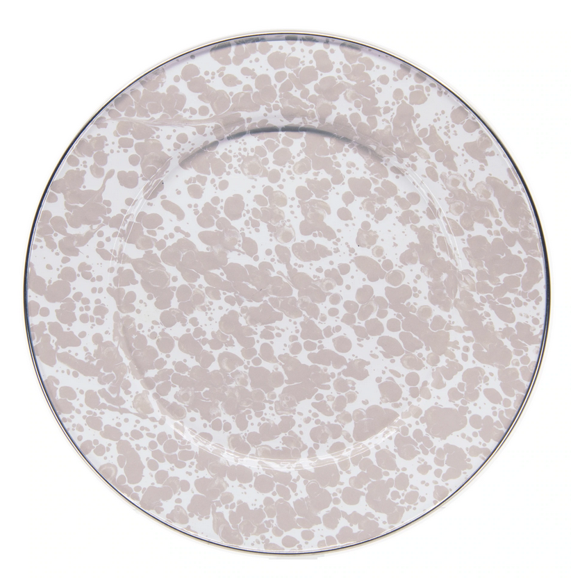 Golden Rabbit Taupe Swirl Dinner Plate