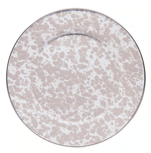 Golden Rabbit Taupe Swirl Dinner Plate