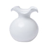 Vietri Hibiscus Glass Fluted Vase Small - White