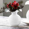 Vietri Hibiscus Glass Fluted Vase Small - White