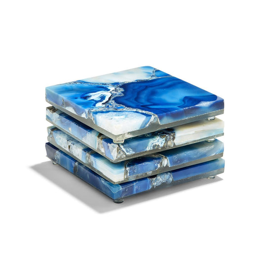 Two's Company Agate Coasters (Set of 4)