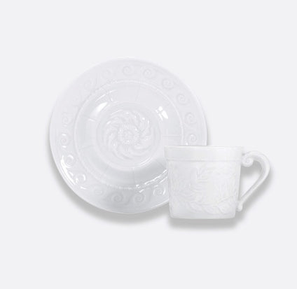 Bernardaud Louvre Espresso Cup and Saucer Set 3.5 oz