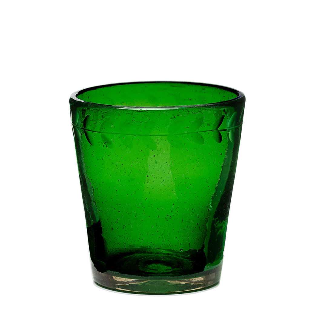 Jan Barboglio Hierbabuena Copa w/Laurel Etching DOF - Green