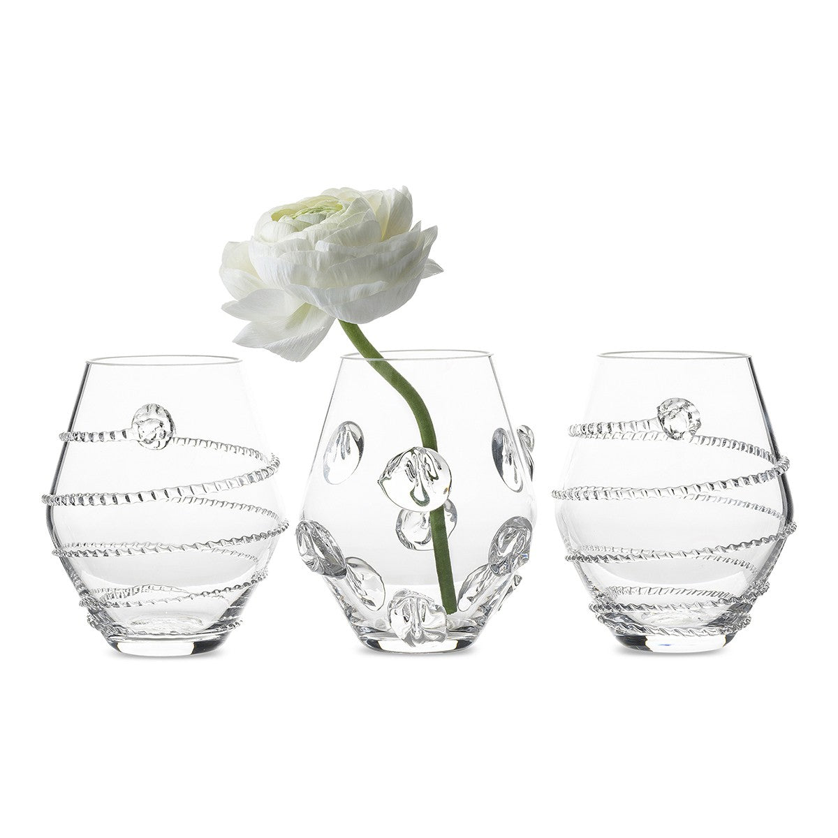 Juliska Heritage Gallerie Assorted Mini Vase Trio in Clear