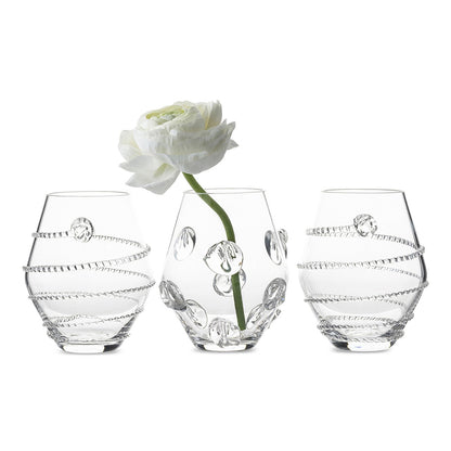 Juliska Heritage Gallerie Assorted Mini Vase Trio in Clear