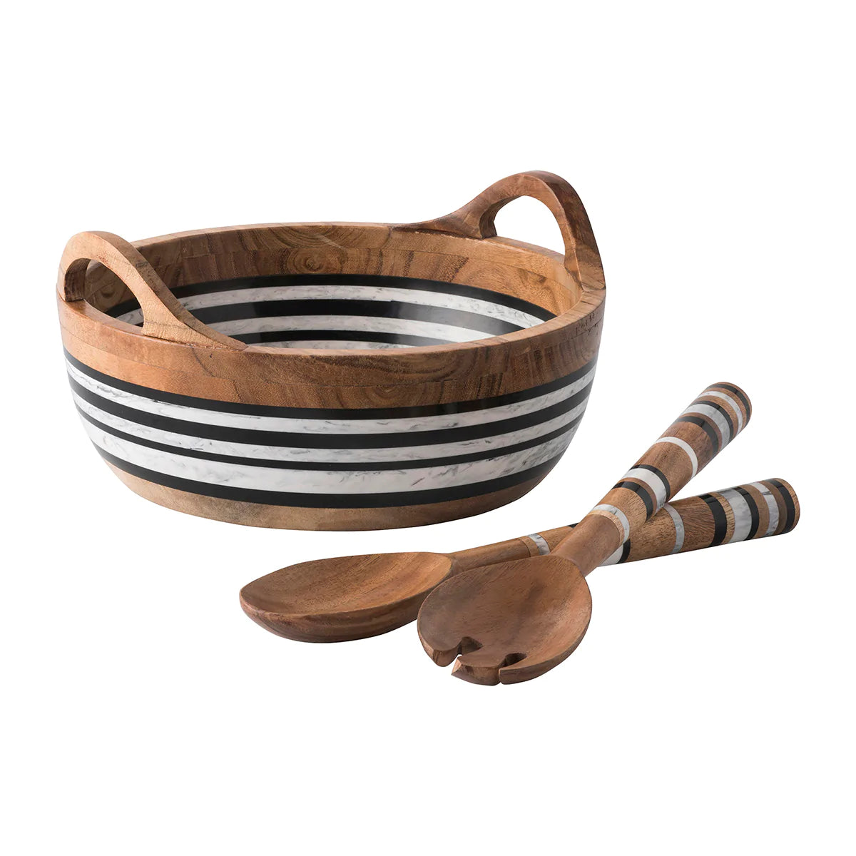 Juliska Stonewood Stripe Salad Server Set