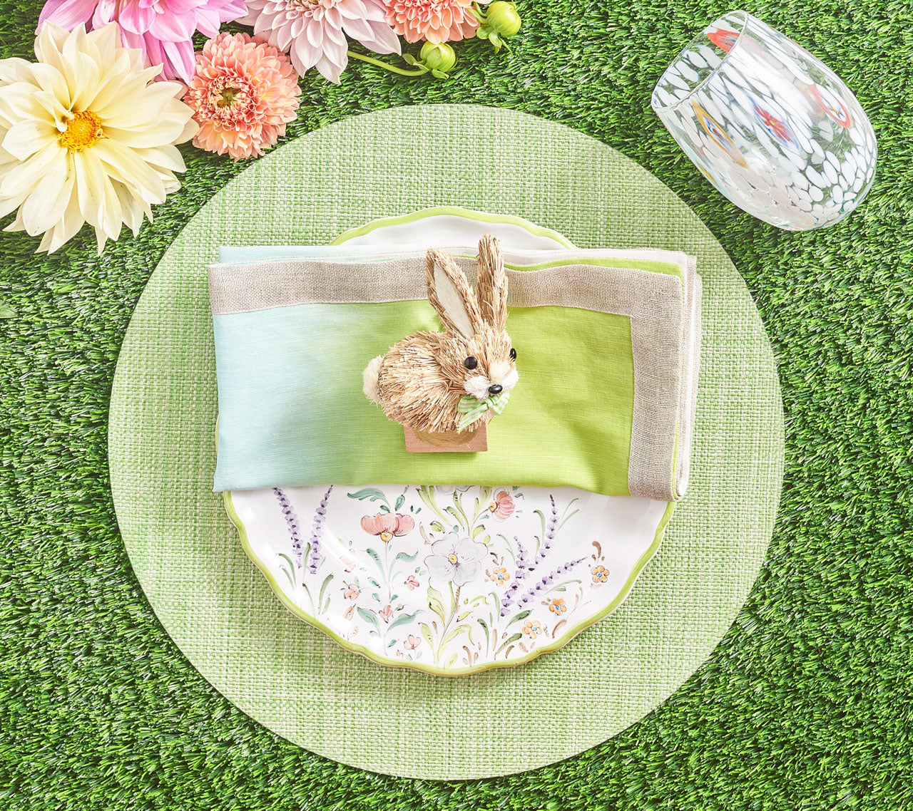 Kim Seybert Placemats: Portofino in Green, Set of 4