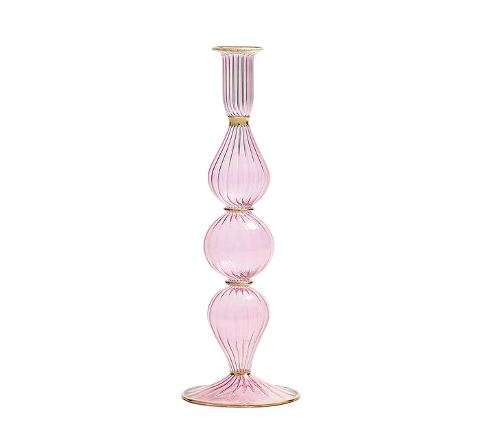 Kim Seybert Candlestick: Ripple in Pink