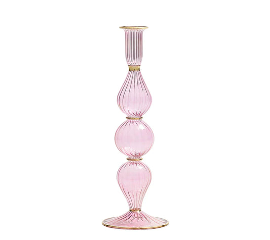Kim Seybert Candlestick: Ripple in Pink