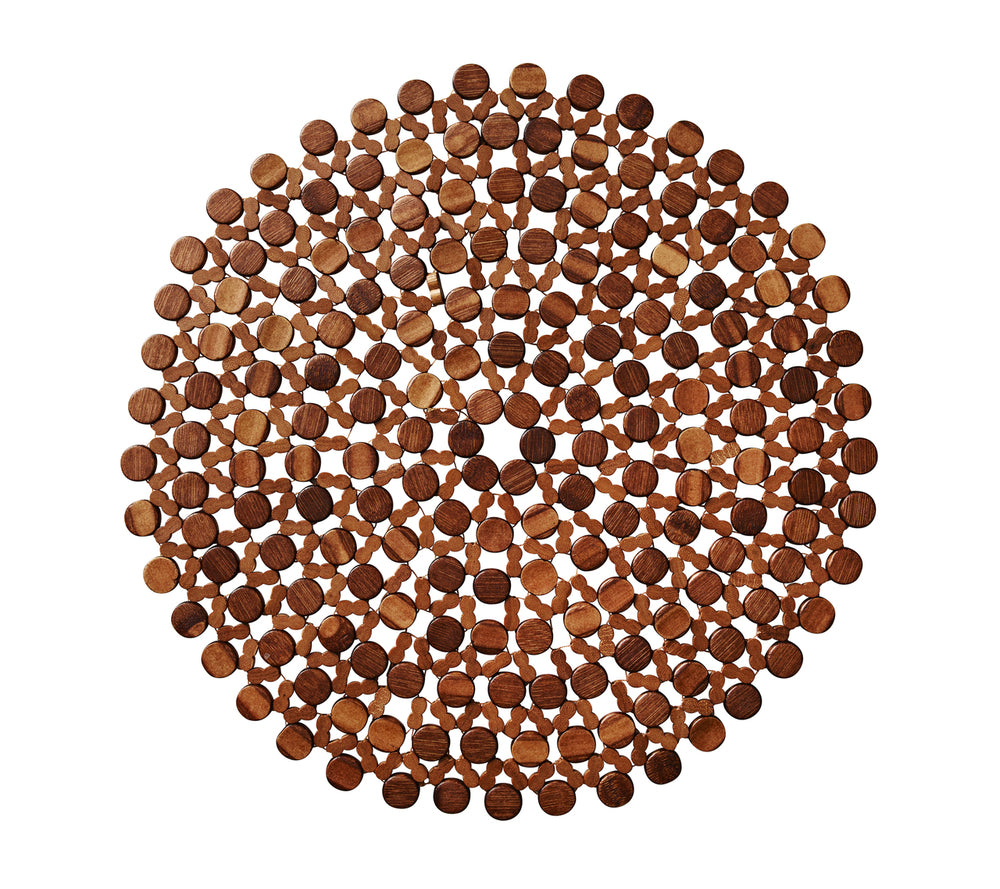 Kim Seybert Placemat: Round Bamboo in Brown