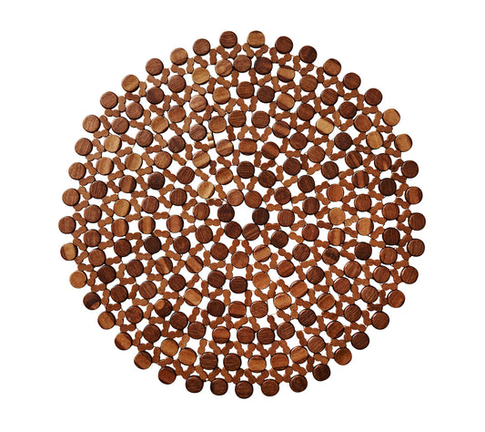 Kim Seybert Placemat: Round Bamboo in Brown