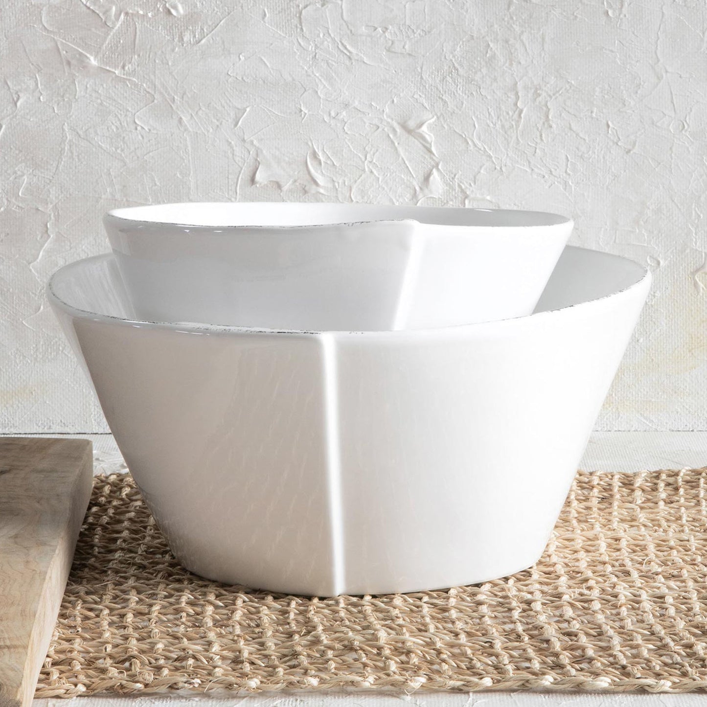 Vietri Lastra White - Stacking Serving Bowl Large