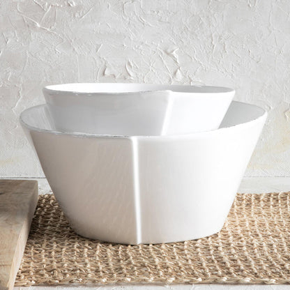 Vietri Lastra White - Stacking Serving Bowl Large