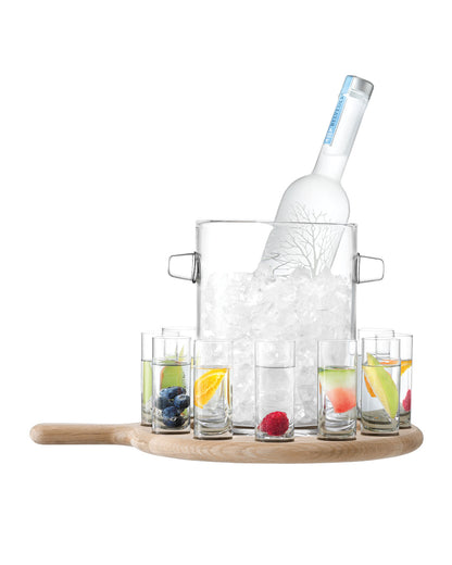 LSA Vodka Serving Set and Oak Paddle