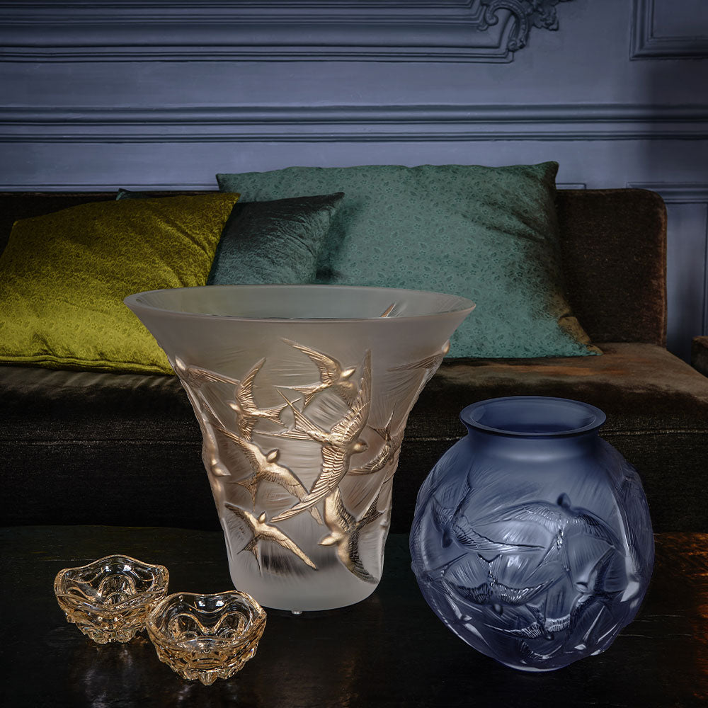 Lalique Box - Vibration Box Gold Lustre Crystal