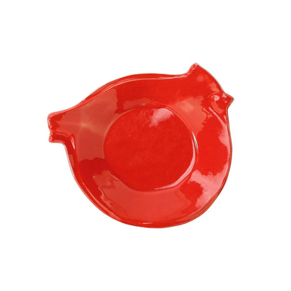 Vietri Lastra Holiday - Figural Red Bird - Canape Plate