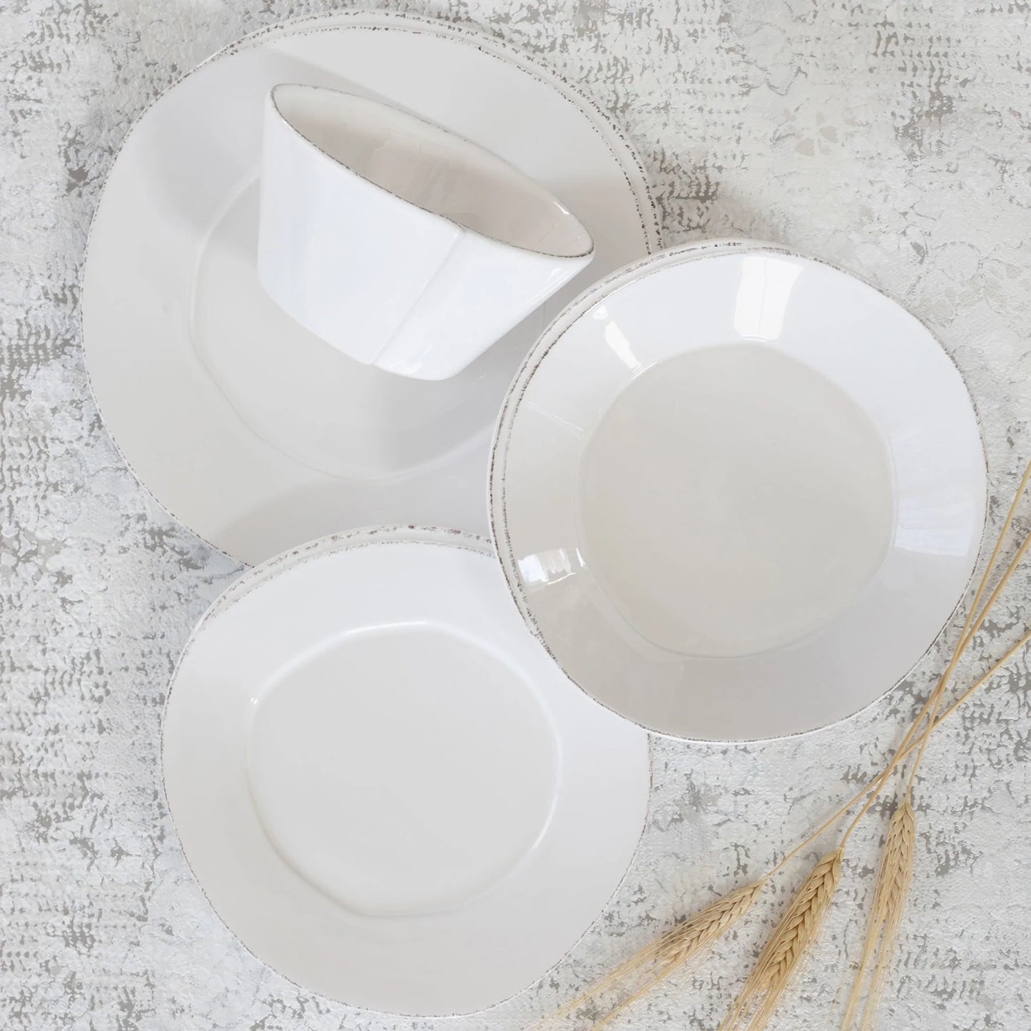 Vietri Lastra White Four-Piece Place Setting