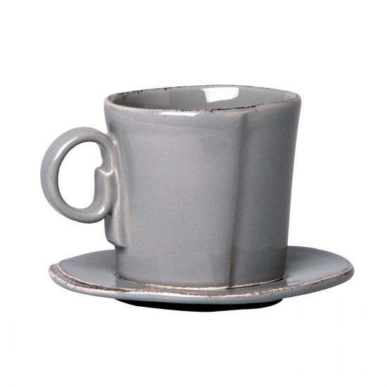 Vietri Lastra Gray - Espresso Cup and Saucer