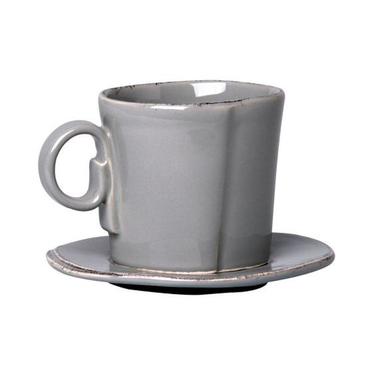 Vietri Lastra Gray - Espresso Cup and Saucer