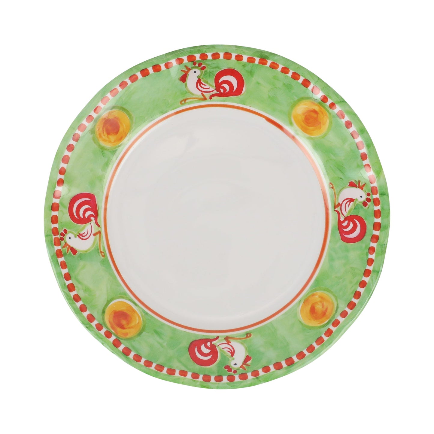 Vietri Melamine: Campagna Gallina (Rooster) Dinner Plate
