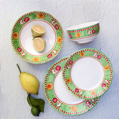 Vietri Melamine: Campagna Gallina (Rooster) Dinner Plate