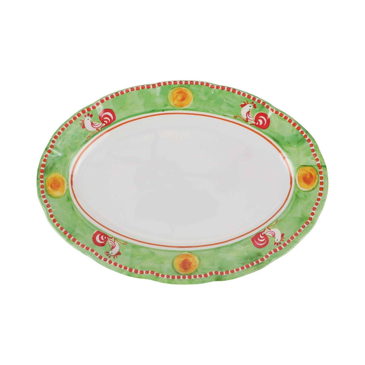 Vietri Melamine: Campagna Gallina (Rooster) Oval Platter
