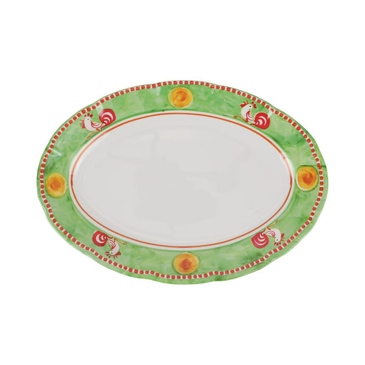 Vietri Melamine: Campagna Gallina (Rooster) Oval Platter