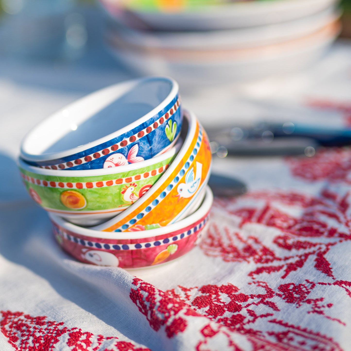 Vietri Melamine: Campagna Uccello (Bird)  Olive Oil Bowl