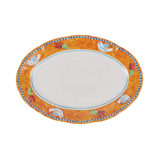 Vietri Melamine: Campagna Uccello (Bird)  Oval Platter