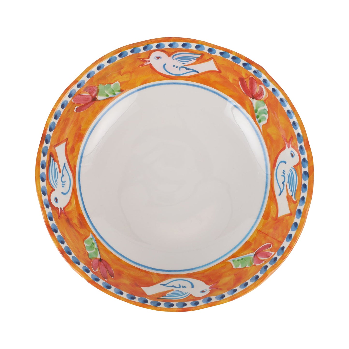 Vietri Melamine: Campagna Uccello (Bird)  Large Serving Bowl